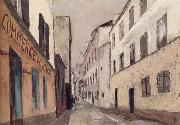 Maurice Utrillo Rue Saint-Rustique a Montmarter oil on canvas